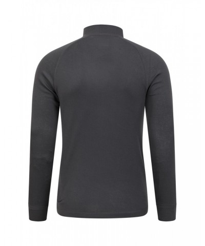 Talus Mens Long Sleeved Zip Neck Top Charcoal $13.79 Thermals