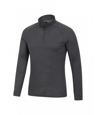 Talus Mens Long Sleeved Zip Neck Top Charcoal $13.79 Thermals