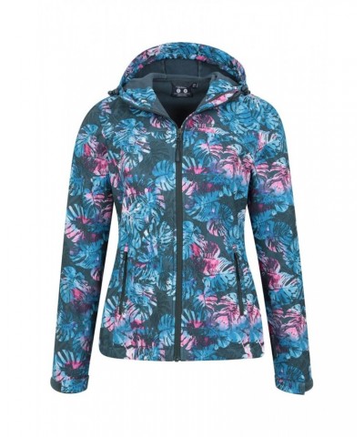 Exodus Womens Printed Water Resistant Softshell Blue $36.39 Jackets