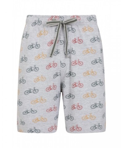 Printed Mens Pajama Shorts Grey $11.21 Loungewear