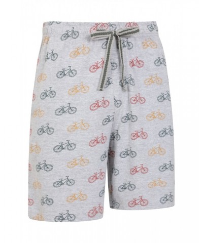 Printed Mens Pajama Shorts Grey $11.21 Loungewear