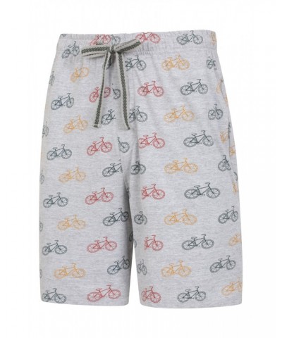 Printed Mens Pajama Shorts Grey $11.21 Loungewear