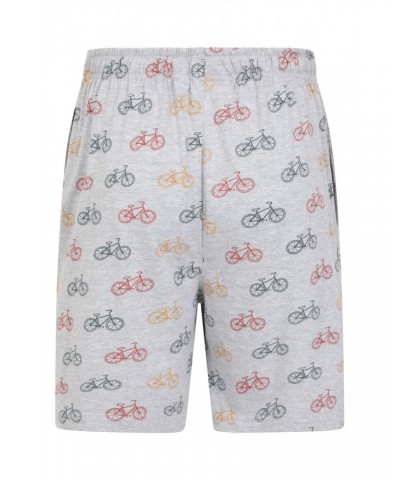 Printed Mens Pajama Shorts Grey $11.21 Loungewear