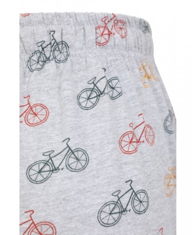 Printed Mens Pajama Shorts Grey $11.21 Loungewear