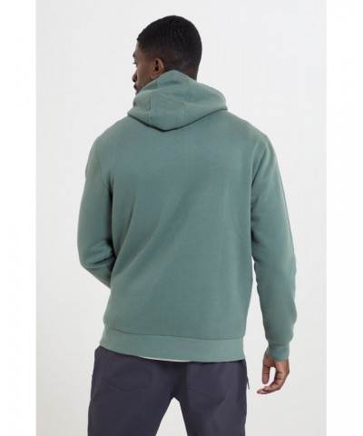 Mountain Grid Mens Hoodie Dark Green $18.80 Tops