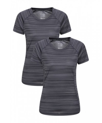 Endurance Striped Womens Tee Multipack Dark Grey $14.03 Tops