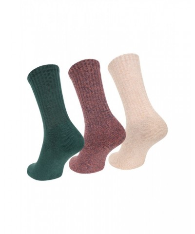 Outdoor Mens Mid-Calf Hiking Socks 3-pack Dark Green $10.39 Accessories