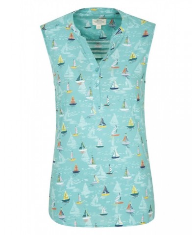 Petra Womens Printed Sleeveless Shirt Nautical $13.49 Tops