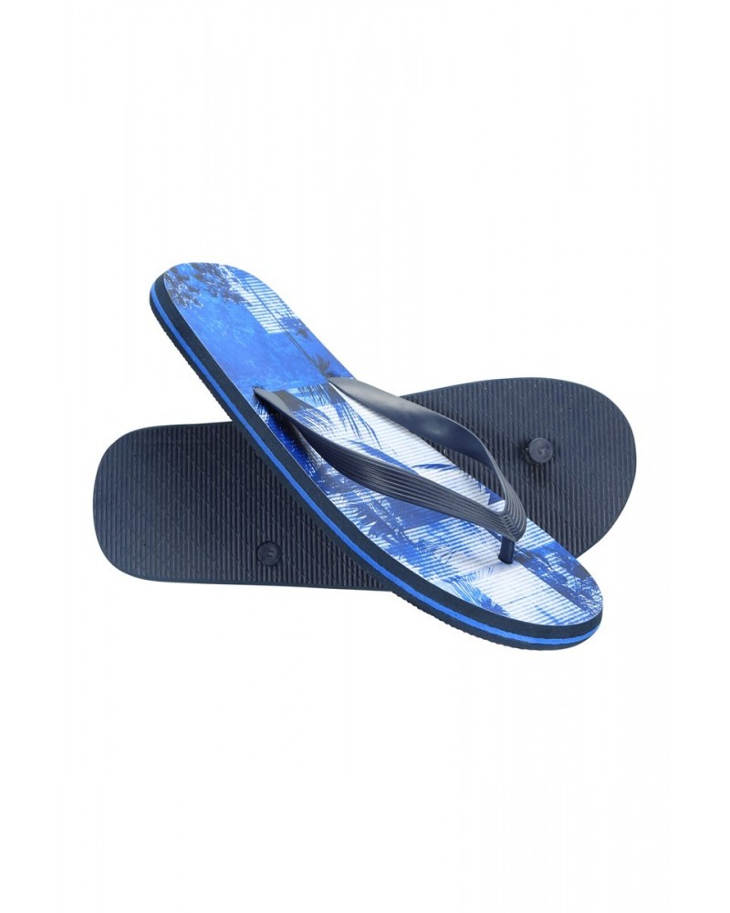 Beach Walk Mens Flip Flops Blue $7.79 Footwear