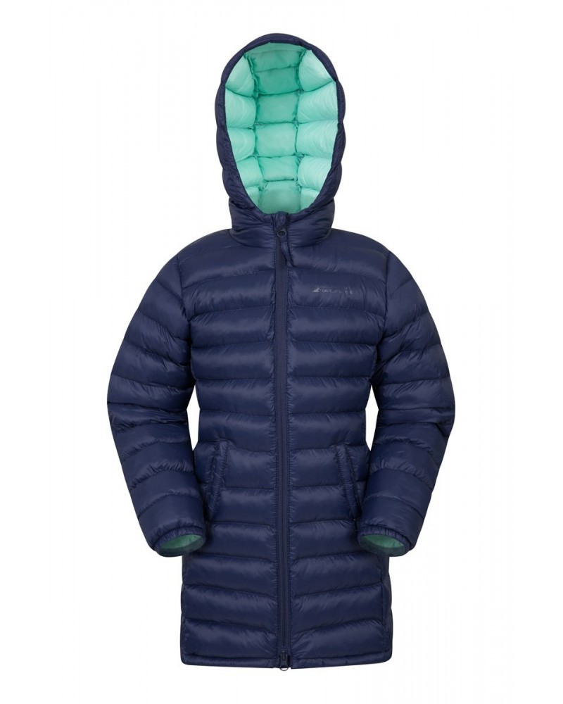 Florence Kids Longline Insulated Jacket Navy $34.44 Jackets