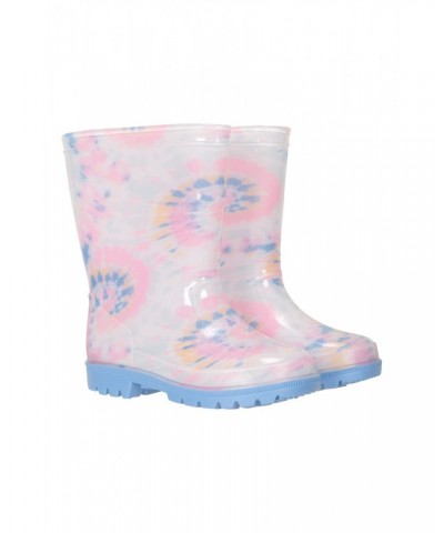 Tie Dye Kids Rain Boots Light Pink $14.24 Footwear