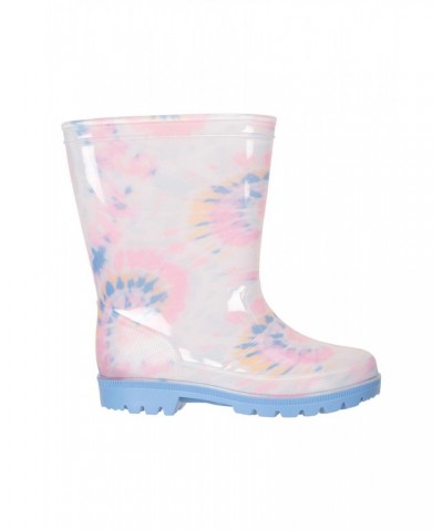 Tie Dye Kids Rain Boots Light Pink $14.24 Footwear