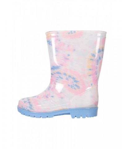 Tie Dye Kids Rain Boots Light Pink $14.24 Footwear