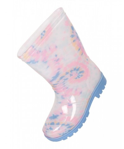 Tie Dye Kids Rain Boots Light Pink $14.24 Footwear