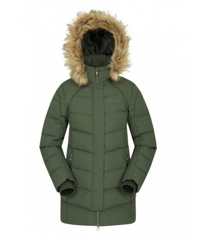 Isla II Womens Long Down Jacket Khaki $47.30 Jackets