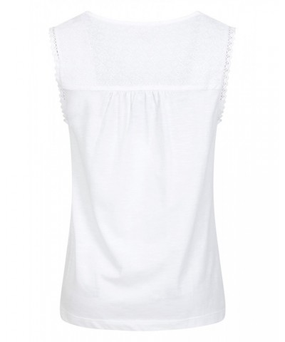 Portofino Womens Embroidered Tank Top White $11.95 Tops