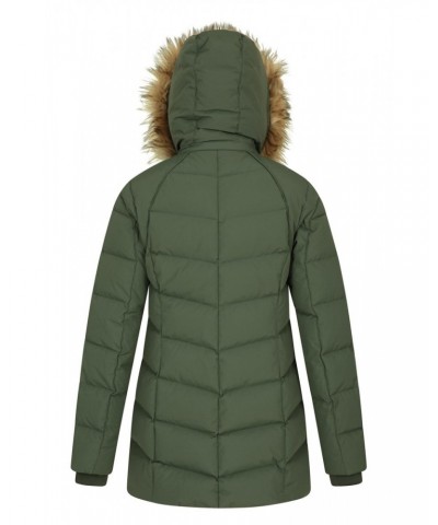 Isla II Womens Long Down Jacket Khaki $47.30 Jackets