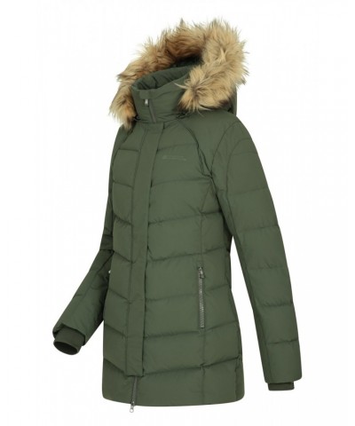 Isla II Womens Long Down Jacket Khaki $47.30 Jackets