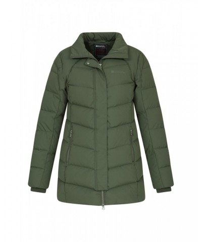 Isla II Womens Long Down Jacket Khaki $47.30 Jackets