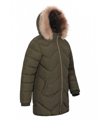 Galaxy Kids Water-resistant Long Insulated Jacket Dark Khaki $39.19 Jackets