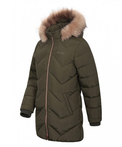 Galaxy Kids Water-resistant Long Insulated Jacket Dark Khaki $39.19 Jackets