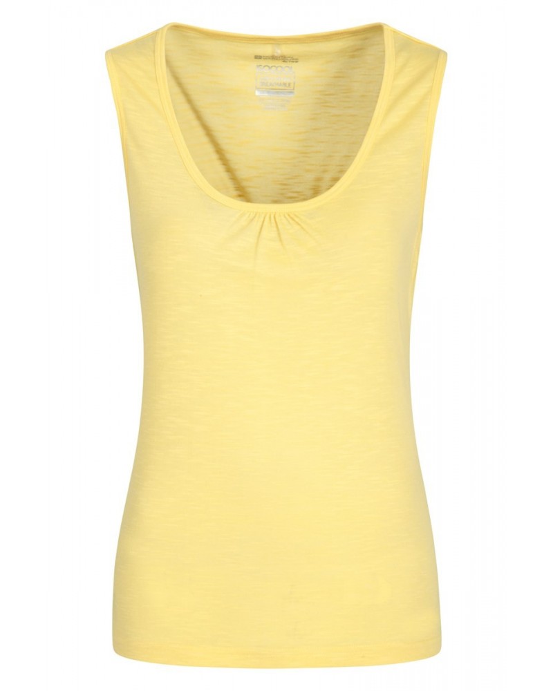 Agra Quick-Dry Slub Womens Tank Top Yellow $11.59 Tops