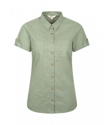 Coconut Short Sleeve Womens Shirt Light Khaki $18.80 Tops