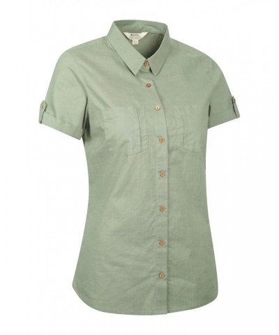 Coconut Short Sleeve Womens Shirt Light Khaki $18.80 Tops