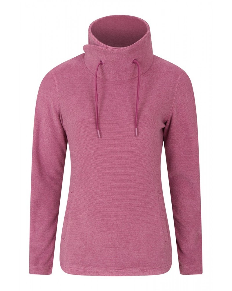 Hebridean Womens Cowl Neck Sweatshirt Burgundy $16.65 Fleece