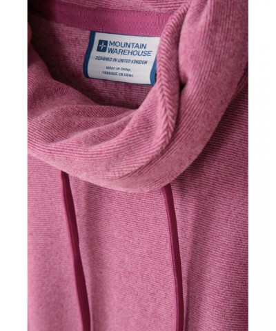 Hebridean Womens Cowl Neck Sweatshirt Burgundy $16.65 Fleece