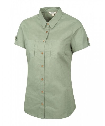 Coconut Short Sleeve Womens Shirt Light Khaki $18.80 Tops