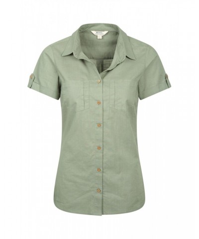 Coconut Short Sleeve Womens Shirt Light Khaki $18.80 Tops