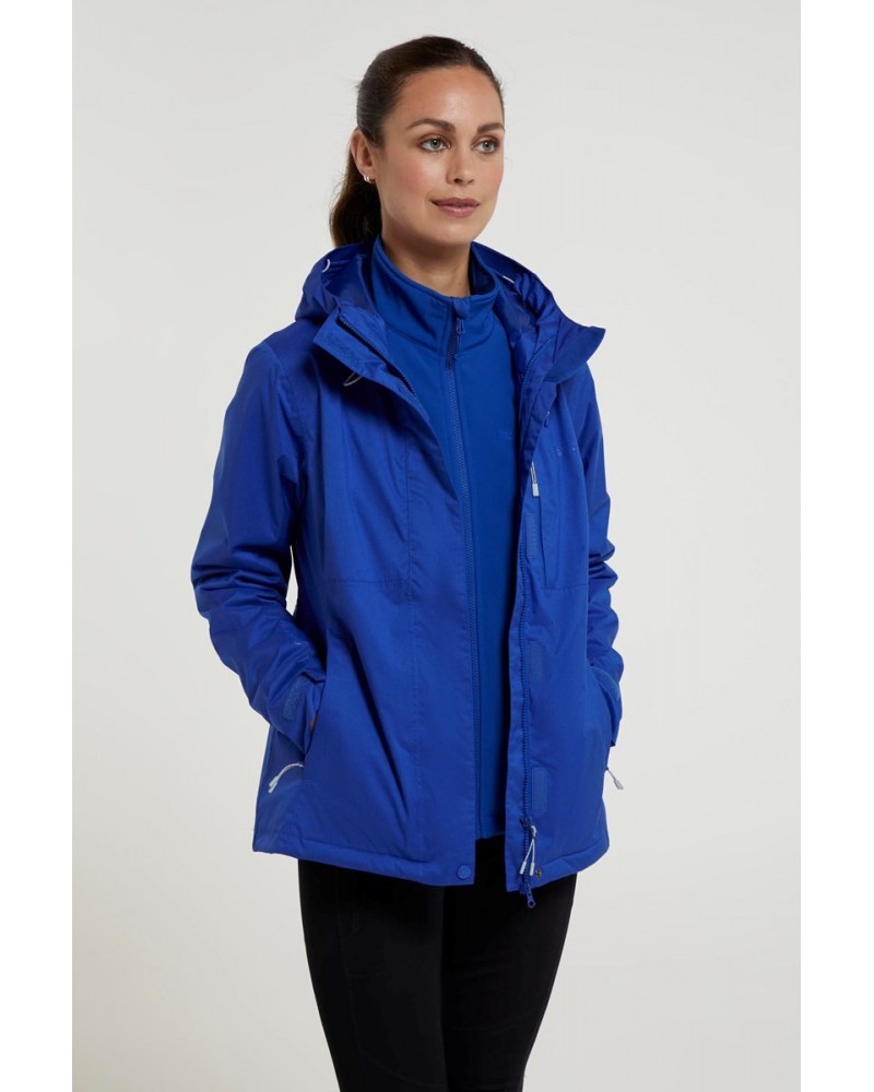 Whirlwind Womens 3 In 1 Waterproof Jacket Bright Blue $28.80 Jackets