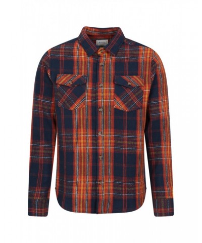 Track Mens Heavy Flannel Shirt Burnt Orange $14.19 Tops