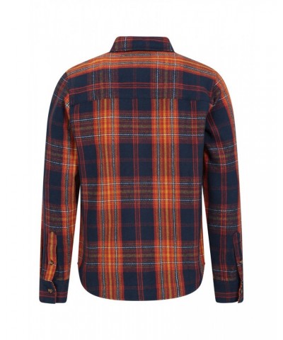 Track Mens Heavy Flannel Shirt Burnt Orange $14.19 Tops