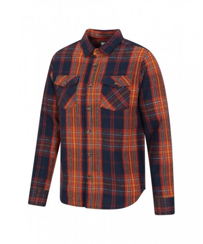 Track Mens Heavy Flannel Shirt Burnt Orange $14.19 Tops