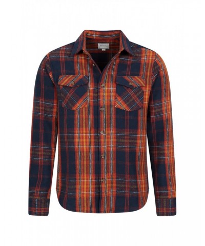 Track Mens Heavy Flannel Shirt Burnt Orange $14.19 Tops