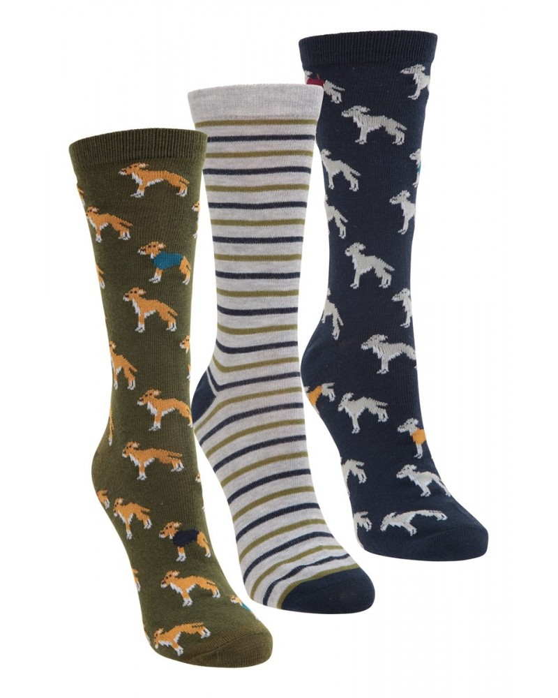 Dog Mens Recycled Socks Multipack Navy $12.50 Accessories