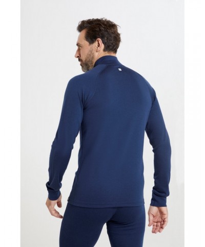 Merino Mens Full-Zip Top Navy $25.36 Thermals