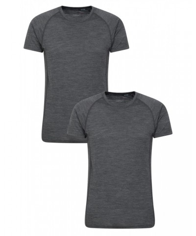 Summit Mens Merino T-Shirt Multipack Dark Grey $30.59 Thermals