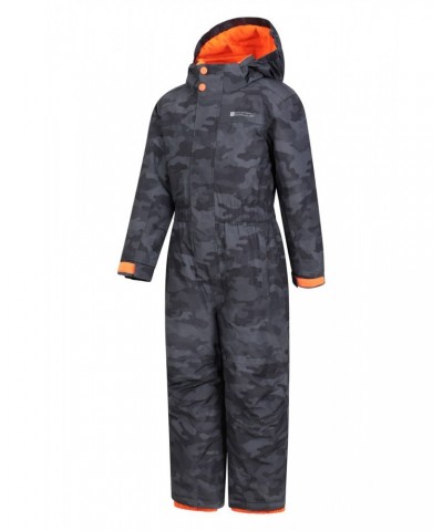 Cloud Printed Kids All in One Waterproof Snowsuit Black $33.79 Ski