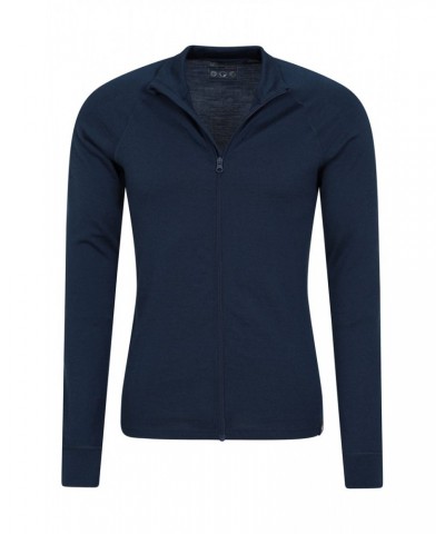 Merino Mens Full-Zip Top Navy $25.36 Thermals