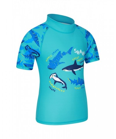 Printed Kids Rash Guard and Shorts Blue $14.99 Tops