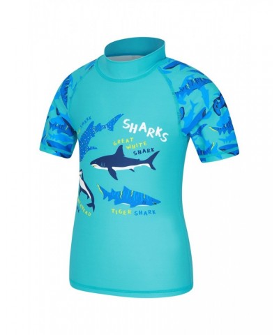 Printed Kids Rash Guard and Shorts Blue $14.99 Tops