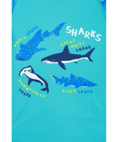 Printed Kids Rash Guard and Shorts Blue $14.99 Tops