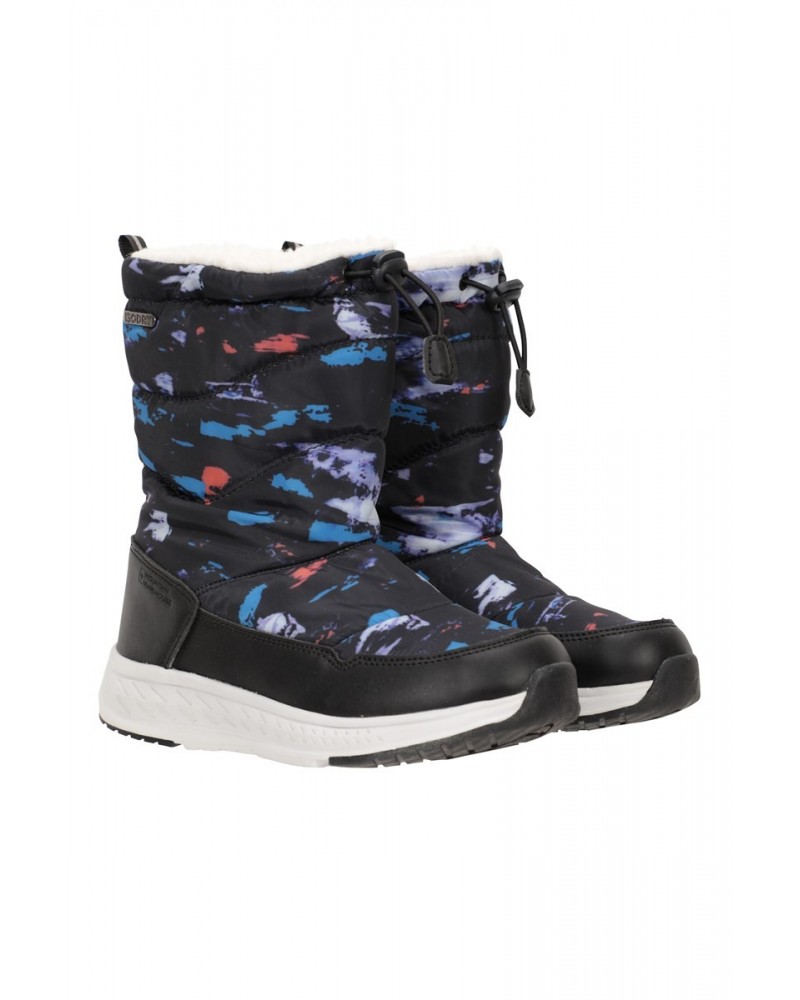 Glide Kids Adaptive Printed Snow Boots Black $19.35 Footwear