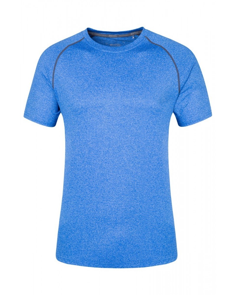 Agra IsoCool Mens Striped Tee Navy $19.46 Active