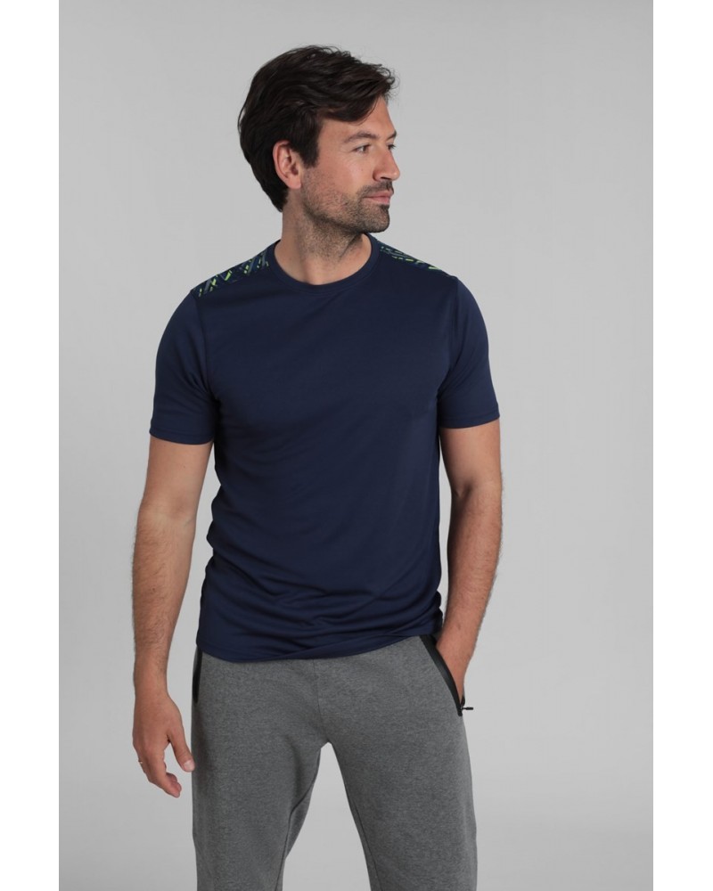 Aspect Printed Mens Panel T-Shirt Blue $11.19 Tops