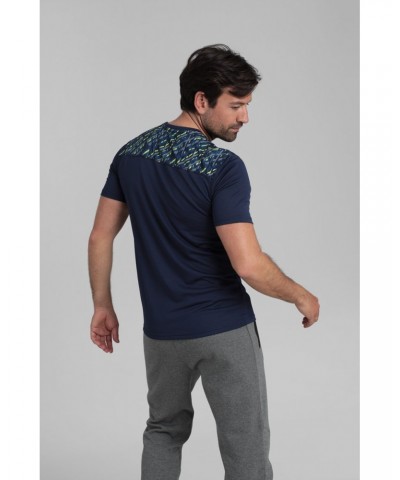 Aspect Printed Mens Panel T-Shirt Blue $11.19 Tops