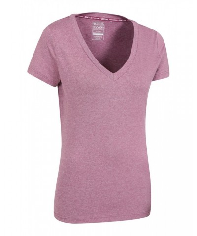 Vitality V Neck Womens Tee Berry $15.65 Active